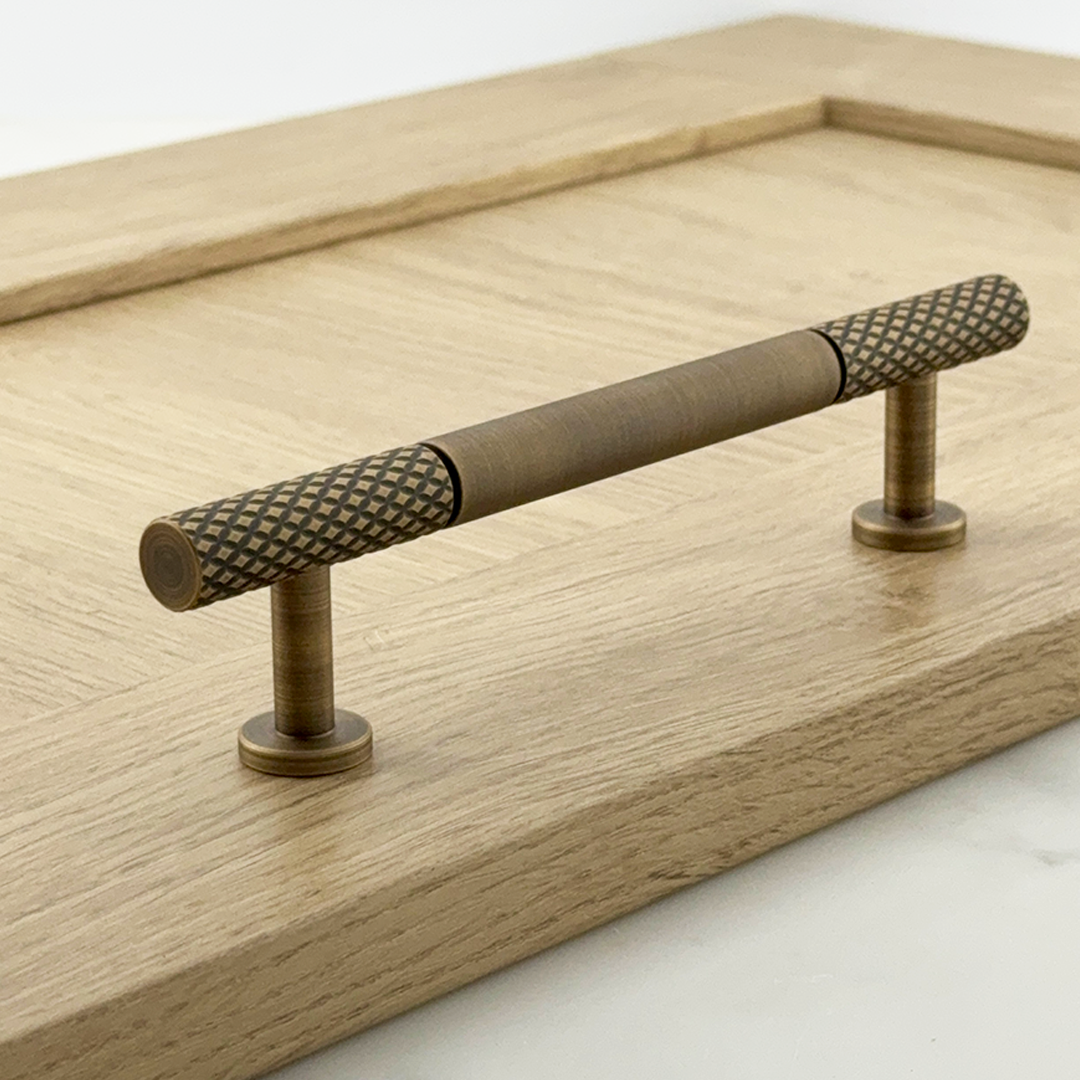 Austell Slim Pull Handle — solid brass slim pull handle, hand-finished in Tonbridge, Kent. Shown in Satin Brass.