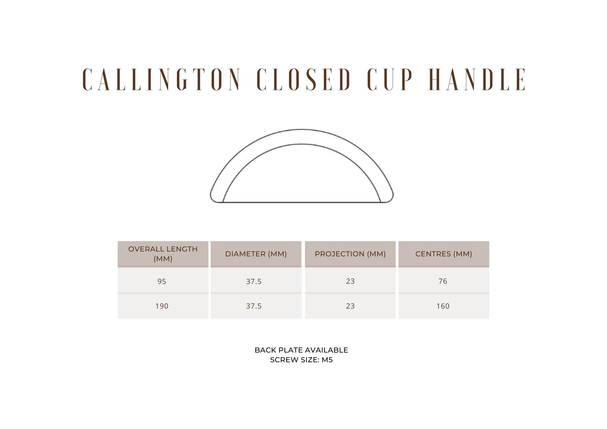 Callington Closed Cup Handle