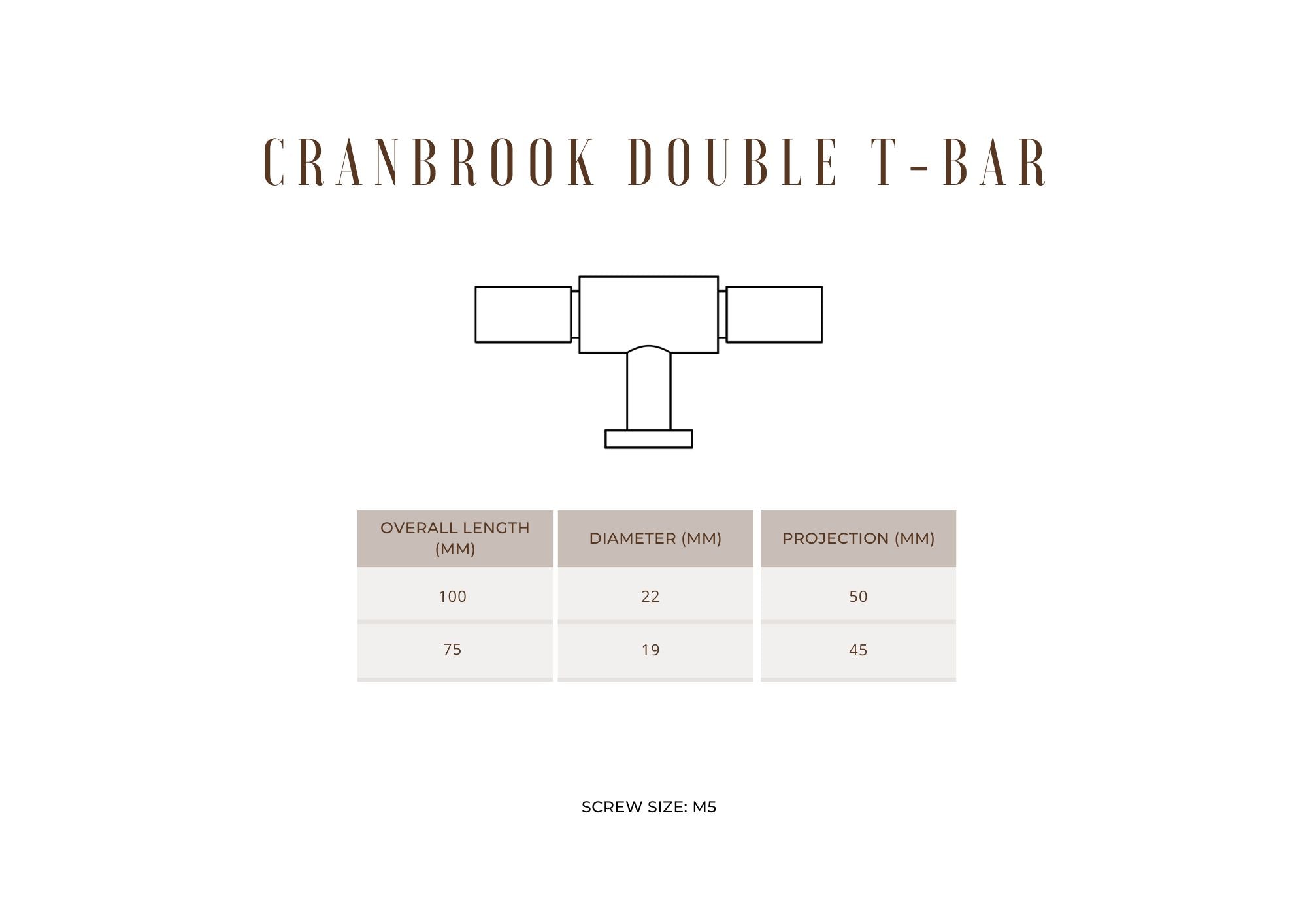 Cranbrook Double T-Bar