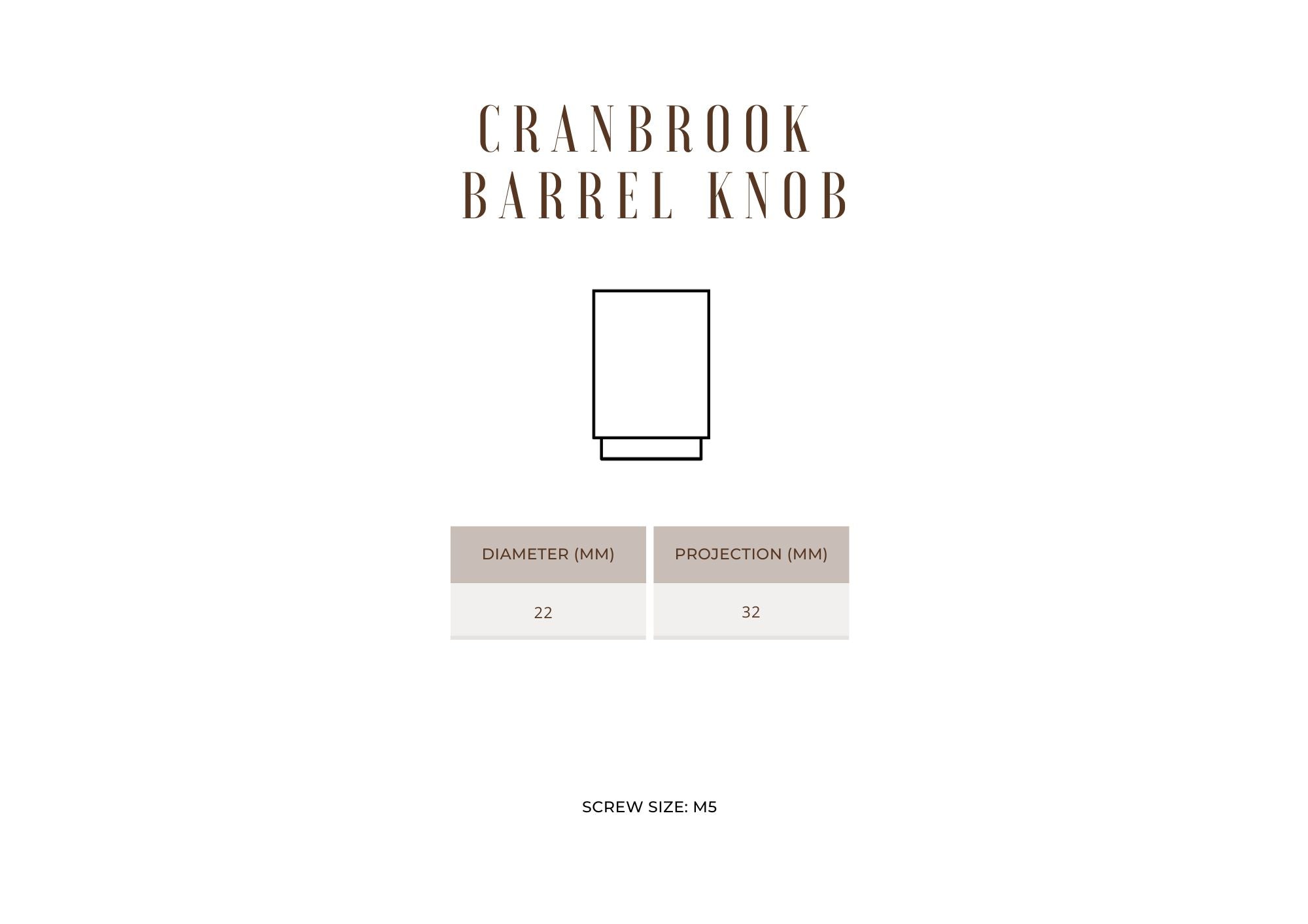 Cranbrook Barrel Knob