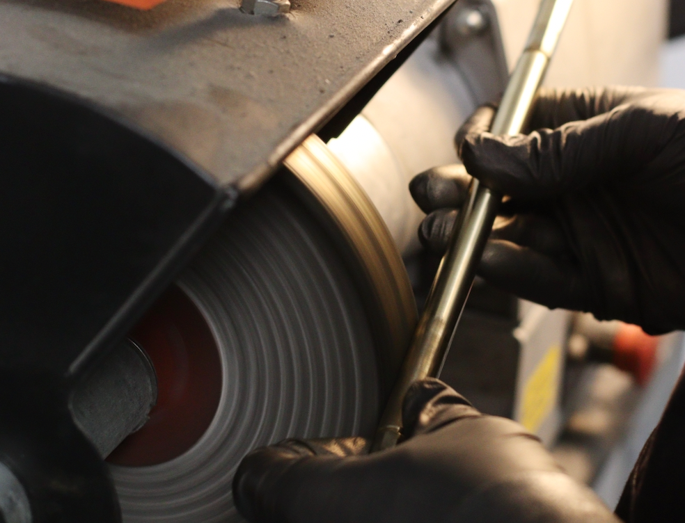 Clemo + Finch - brass handle being hand finished in Kent, Tonbridge, Kings Hill, Maidstone carpentry