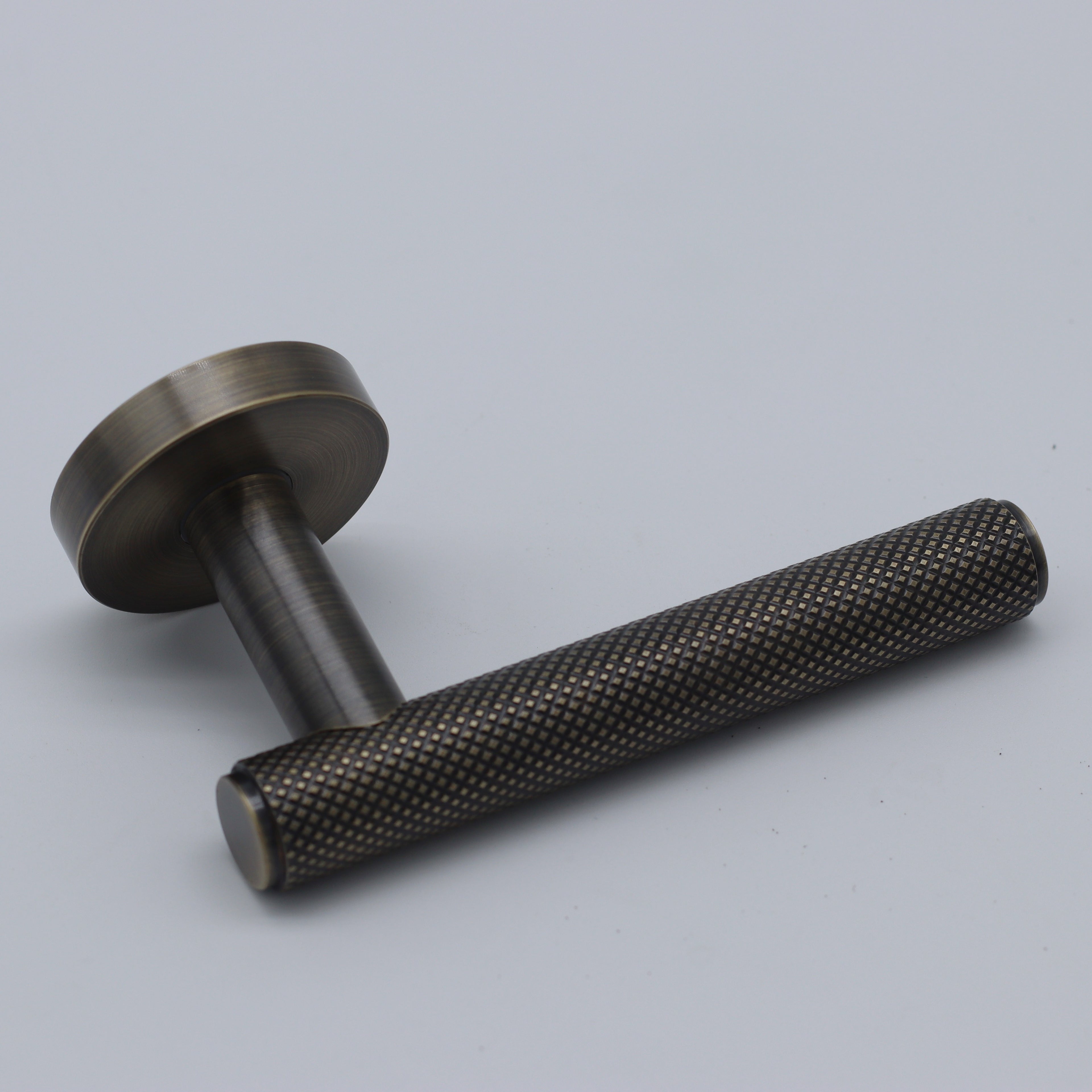 interior knurled lever handle antique brushed brass