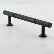 Cranbrook 12.5mm Pull Bar Handle — solid brass cylindrical pull bar handle, hand-finished in Tonbridge, Kent. Shown in Satin Brass.