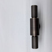 Cranbrook Double T-Bar — solid brass T-bar pull handle, hand-finished in Tonbridge, Kent. Shown in Satin Brass.