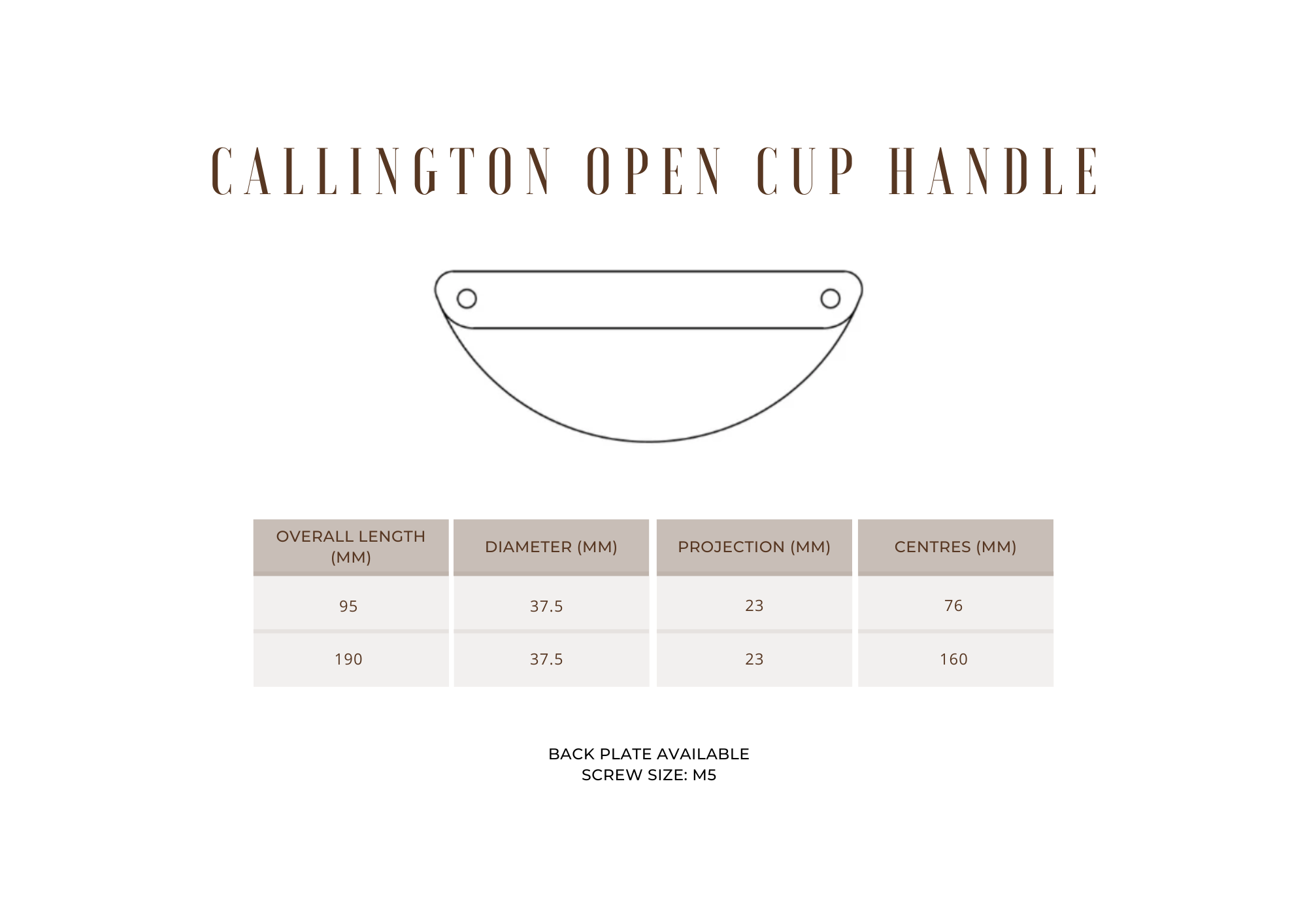 Callington Open Cup Handle