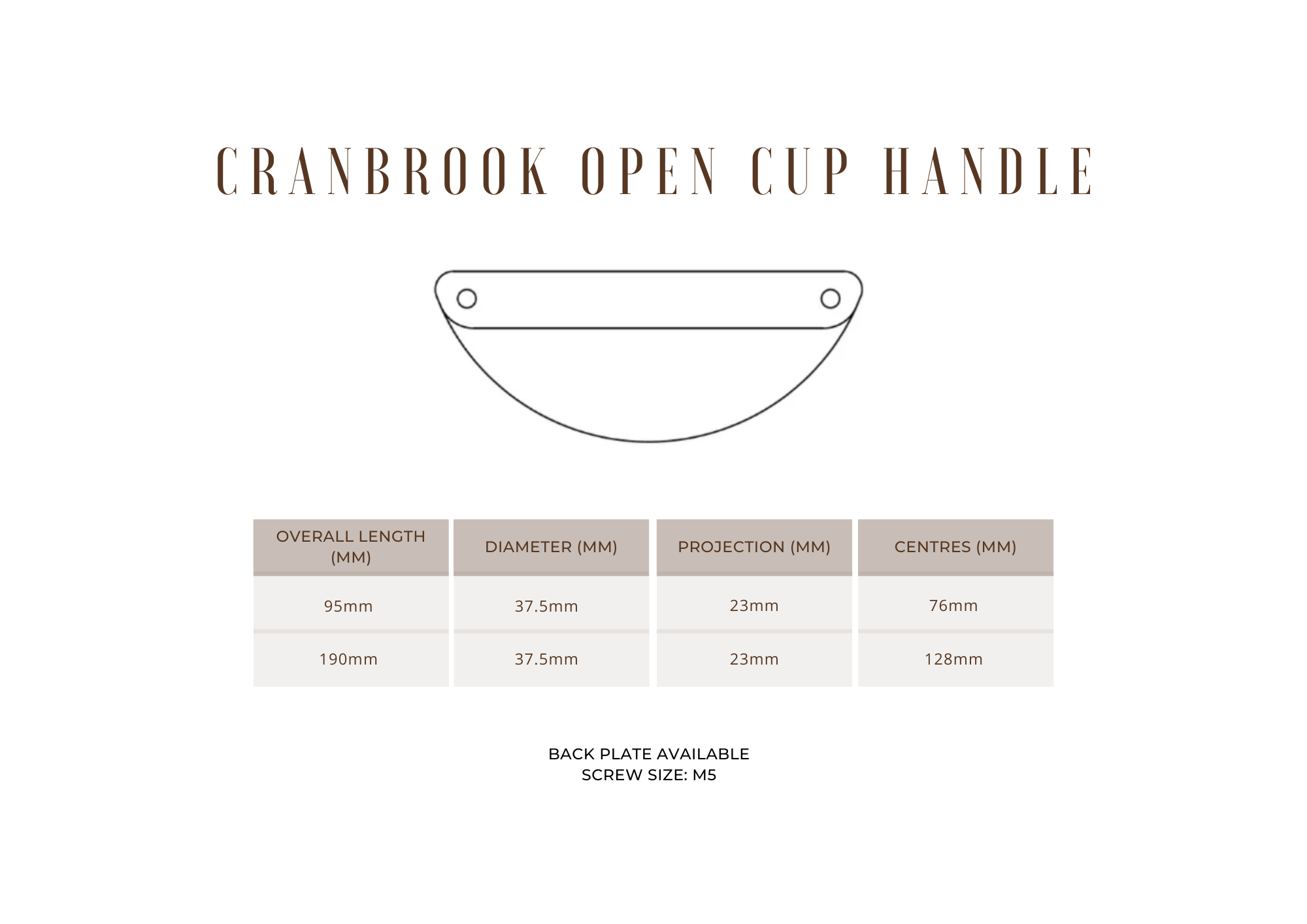 Cranbrook Open Cup Handle