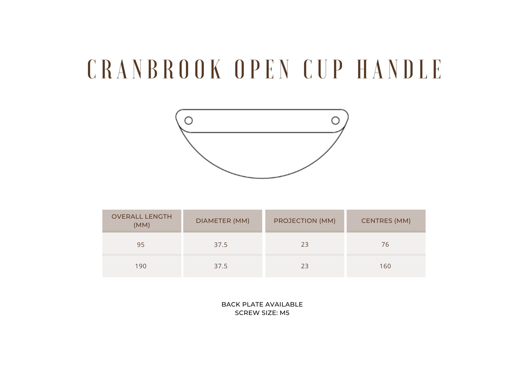 Cranbrook Open Cup Handle