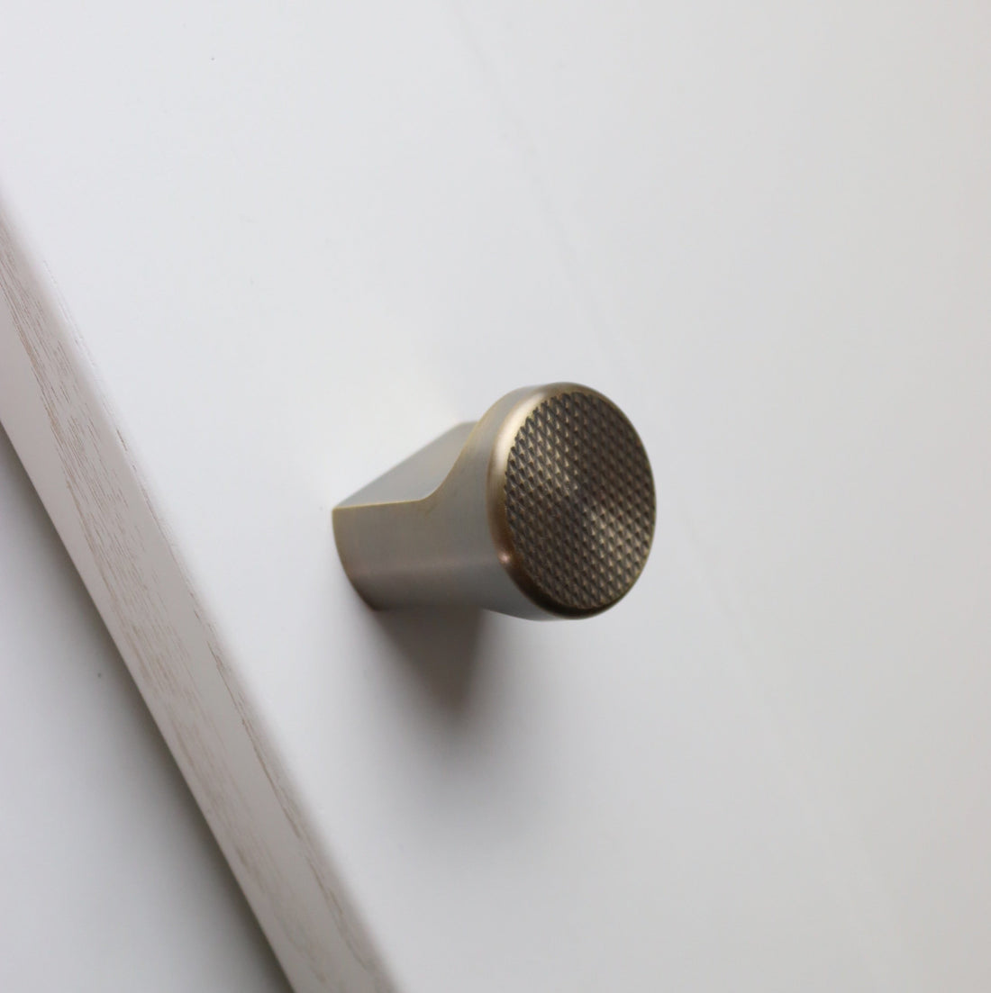 Boscastle (cornish town) knurled pull knob with structured curves. antique bronze 