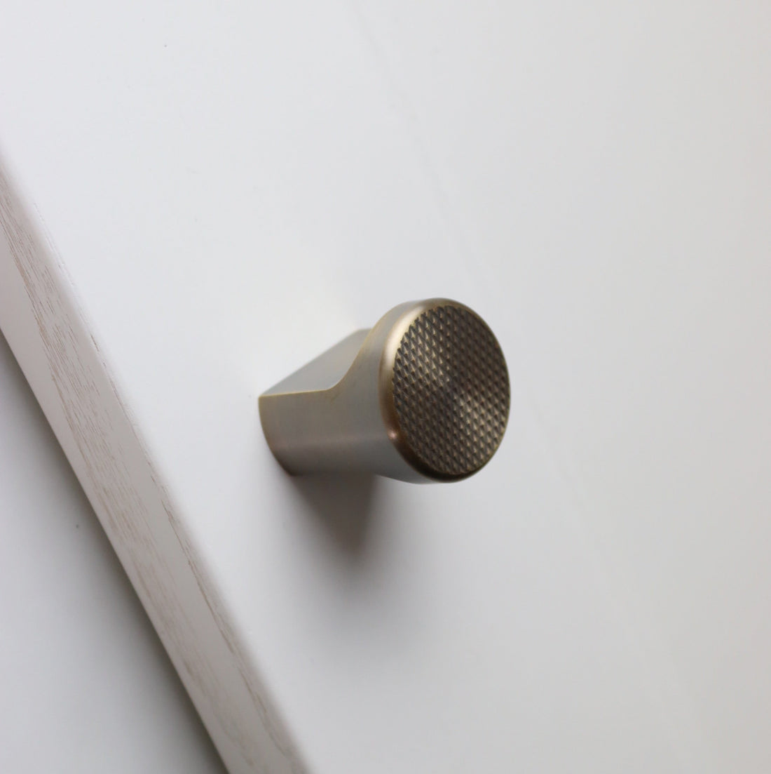 Bonnington rounded knurl pull knob in aged brush bronze brass