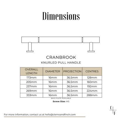 cranbrook knurled pull handle dimensions - uk standard kitchen cabinetry sizes in solid brass. cnc knurl handle collection 