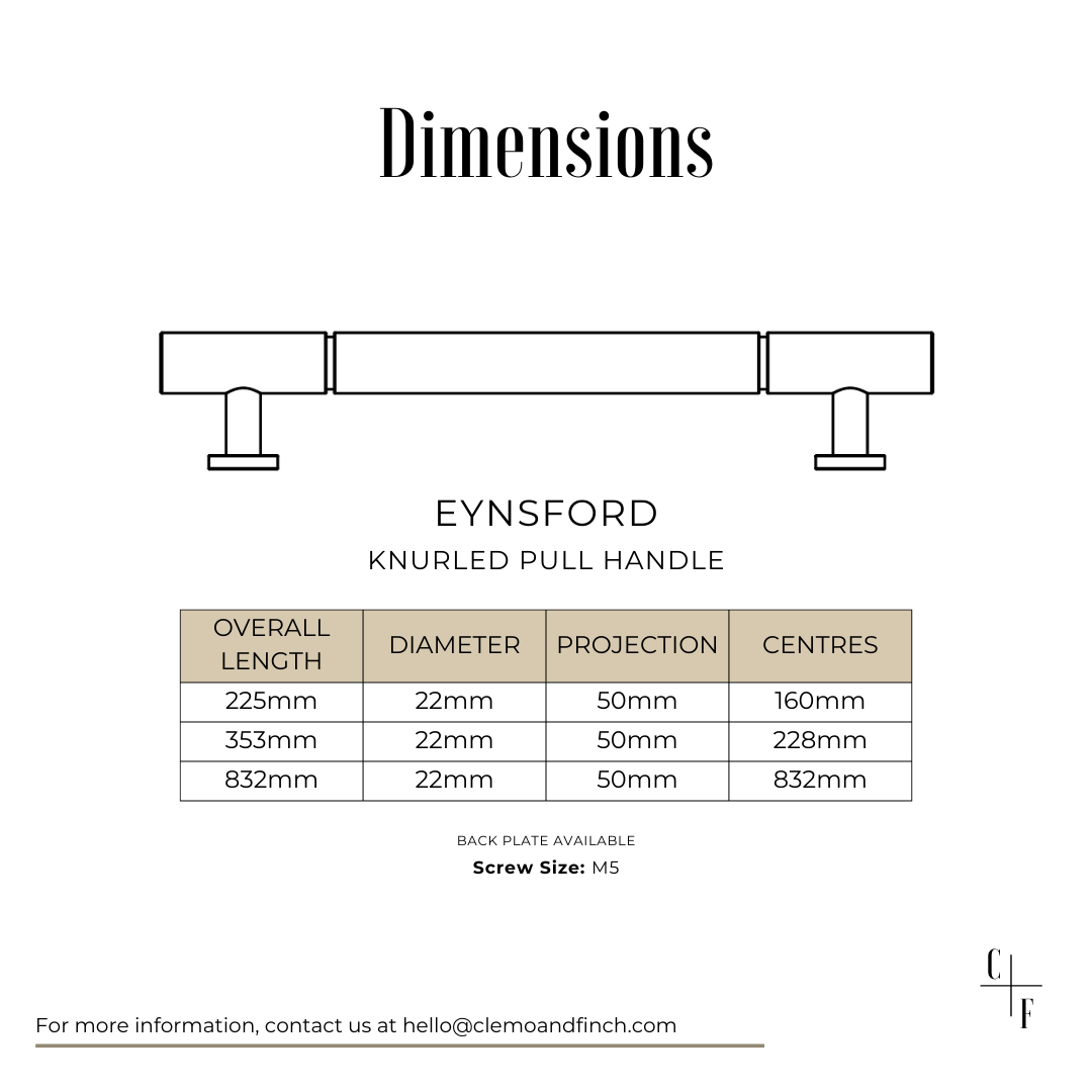 Eynsford knurl pull bar chunky statement kitchen handle 