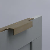 Ivychurch Handle | Knurled ‚Äî knurled solid brass handle, hand-finished in Tonbridge, Kent. Shown in Satin Brass.