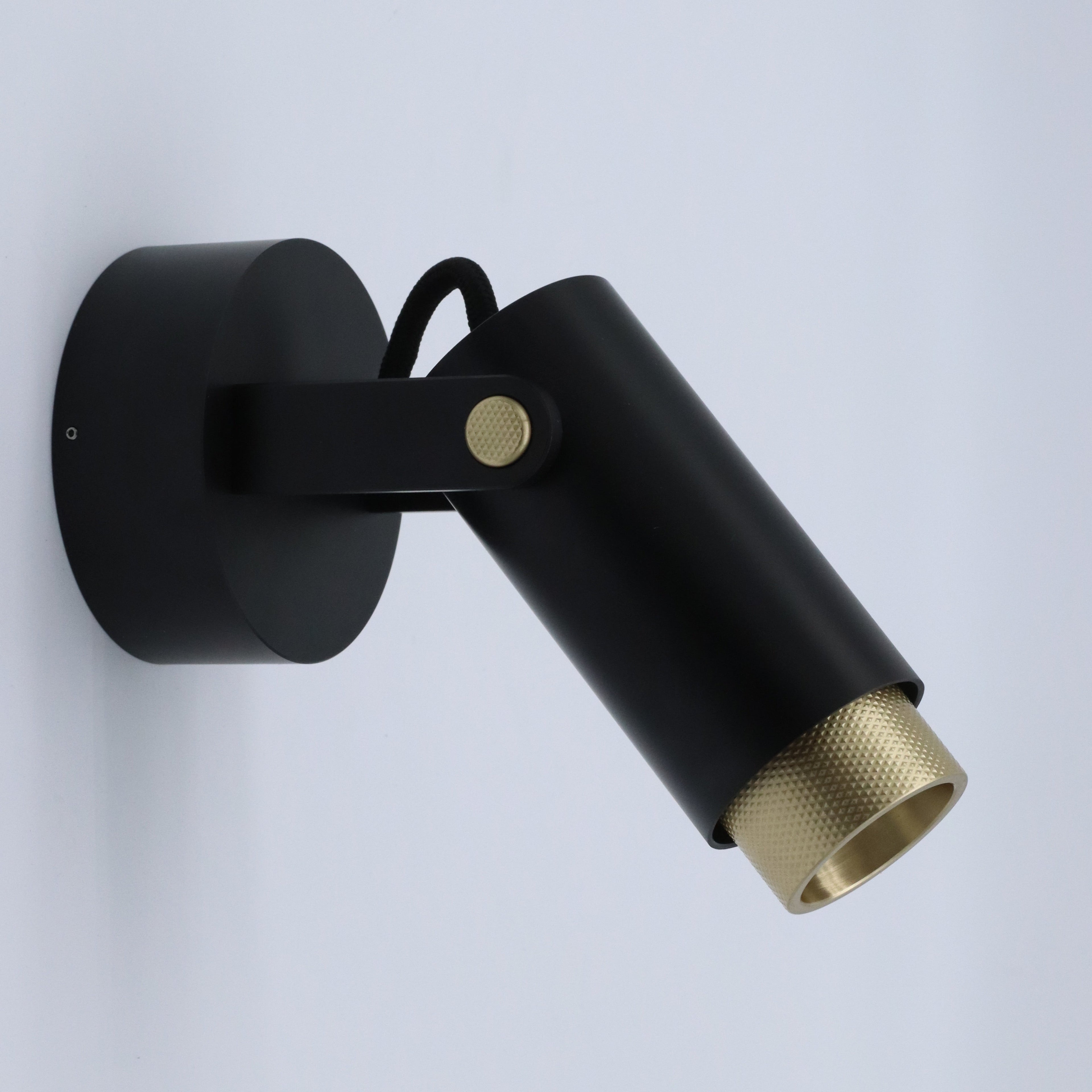 wall light - cerakote black light - brass details - brass lamp 